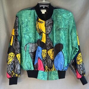 Picasso Jacket Adult Unisex Large Vintage‎ Silk Bomber